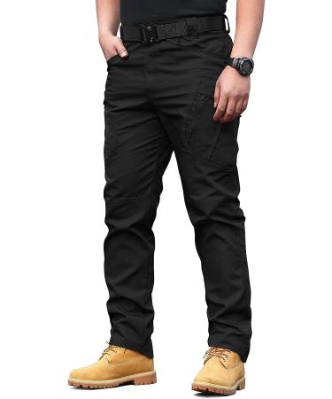 Solo Soplo Men's Tactical Pants - Water Repellent Cargo Pants for Combat, Hiking, Outdoor Survival, Camping - Lightweight & Casual - Black 32W x 30L - Buy Online on GoSupps.com