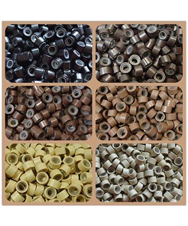 500 Micro Rings with Silicone Insert for Micro Ring Extensions Real Hair Extension - Black 500 pcs Black