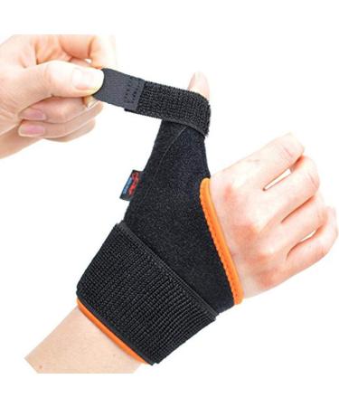 Milisten Pair Sports Thumb Support - Breathable Black & Orange Thumb Immobilizer for Sprains Carpal Tunnel & Stabilization - International Shipping Available - Buy Online on GoSupps.com