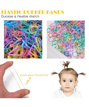 Buy HanyoSheng Mini Hair Ties 1000 Multi-Colored Elastic Rubber Hair Bands for Girls & Women | Perfect for Fine Hair & Ponytails - Buy Online on GoSupps.com