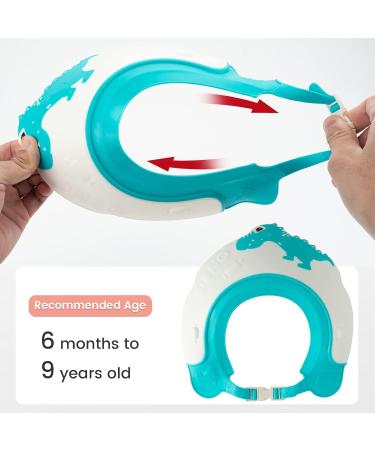Funupup Adjustable Dinosaur Shower Hood for Kids | Baby Hair Wash Shield Visor for Eyes & Ears - Blue - Buy Online on GoSupps.com