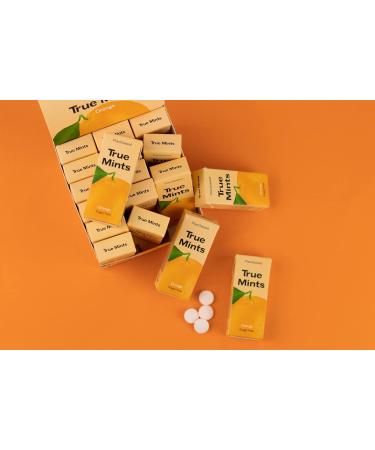 True Gum True Mints - 18er DISPLAY | Sugar-Free Orange Pastilles | Vegan & Plant-Based Chewing Gum 18 x 13g Pack - Buy Online on GoSupps.com