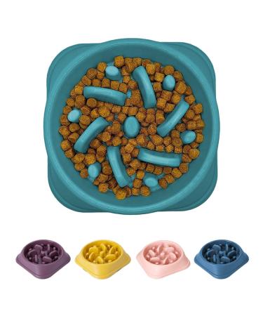 Fun Feeder Slow Bowl Dog Slow Feeders Bowls Anti-Obesity&Choking&Overeating Dog Puzzle Healthy Anti-Slip Lick Treat Bowls Dishes Maze Interactive Puzzle(Dark Green)