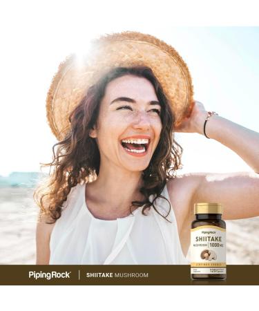 Piping Rock Shiitake Mushroom Supplement | 120 Capsules | Lentinus Edodes Herbal Extract | Non-GMO Gluten Free - Buy Online on GoSupps.com
