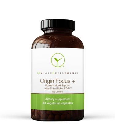 Origin Supplements Origin Focus + | Focus and Mood Support with Ginkgo Biloba & GPC | Dietary Supplement | 60 Vegetarian Capsules
