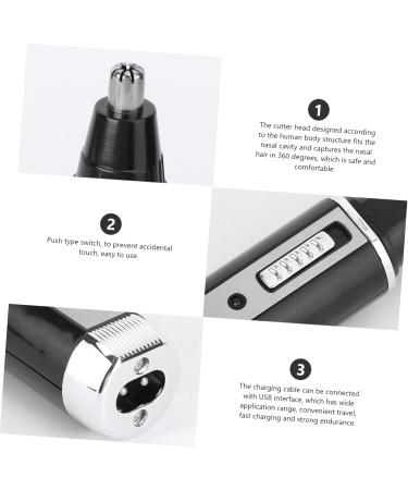 Beaupretty 2Pcs 2 Hair Clipper And Ear Trimmer Ear Hair Trimmer Best Nose Hair Trimmer Nose Trimmer Electric Blade Head Mediumx2pcs Blackx2pcs - Buy Online on GoSupps.com