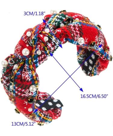 TQUXNGA Knot Christmas Headband Color Matching Pearl Embellished Yoga Sports Christmas Headband for Woman Red and green - Buy Online on GoSupps.com
