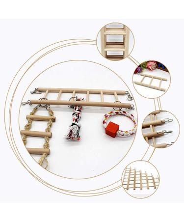 CULER Bird Wooden Ladder Rocking Perch Climbing Stairs Budgie Cage Toy Pet Supplies (32 * 7cm) - Buy Online on GoSupps.com