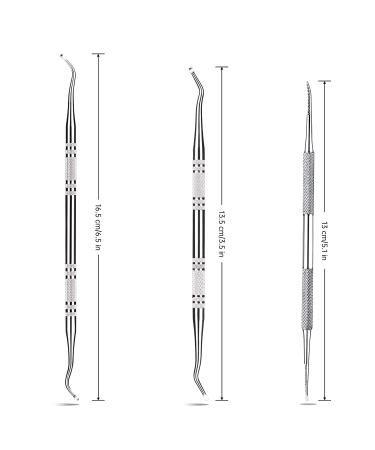 3-Pack Professional Stainless Steel Ingrown Toenail File and Lifters - Safe Pain Relief Pedicure Kit for Nail Cleaning Treatment - Under Sidewall Cleaner Accessories - Buy Online on GoSupps.com