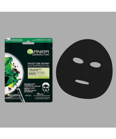 Garnier Moisture Bomb Purifying Sheet Mask with Hyaluronic Acid and Charcoal 6 Pack 6 x 28 g - Buy Online on GoSupps.com