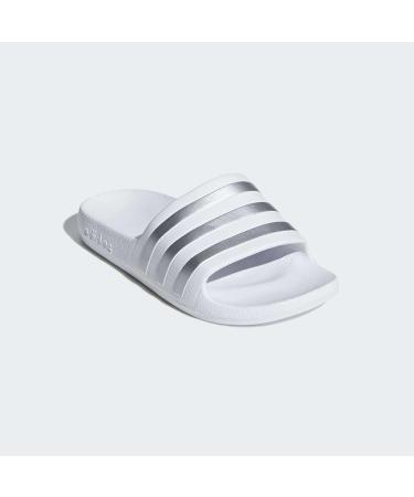 Buy Adidas Unisex Adilette Aqua Slipper 36 EU - Cloud White Silver Metallic | Best Shower & Bathing Shoes | International Shipping Available - Buy Online on GoSupps.com