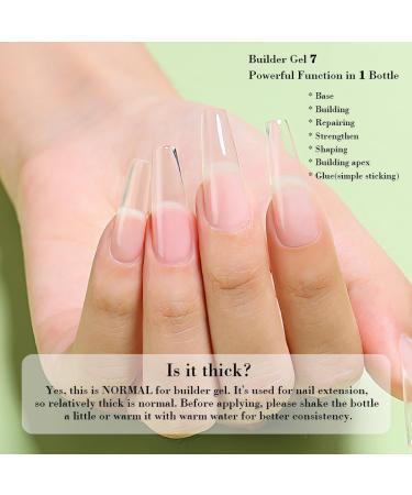 AIMEILI Clear Building Nail Gel Builder Base 7 in 1 in a Bottle for Nails Extension Base Coat Nail Repair Nail Strengthen Decoration Glue Quick Extension Gel 15ml Clear 15 ml (Pack of 1) - Buy Online on GoSupps.com