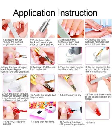 TEEROVA Acrylic Nail Kit for Beginners Professional Nail Acrylic Powder Glitter Nail Art False Nail Tips Decoration Tools Manicure Set - Buy Online on GoSupps.com