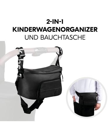 Hauck 2-in-1 Binkhuff & Stroller Pocket | Large Organizer Crossbody Bag for Men & Women | Adjustable Belt & Simple Buggy Fastening (Black) - Buy Online on GoSupps.com