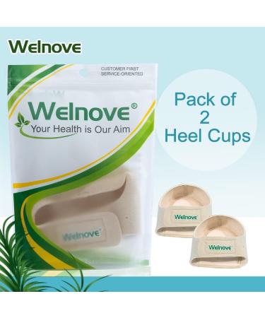 Welnove Heel Protectors - Breathable Heel Cups & Pillows for Pain Relief | Medium Size for Track Plantar Fasciitis & Tendinitis - Ivory (2 Pieces) - Buy Online on GoSupps.com