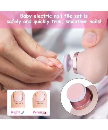 Vicloon 4-in-1 Electric Baby Nail Trimmer Kit - Pink | Safe Manicure Set for Newborns & Toddlers - Buy Online on GoSupps.com