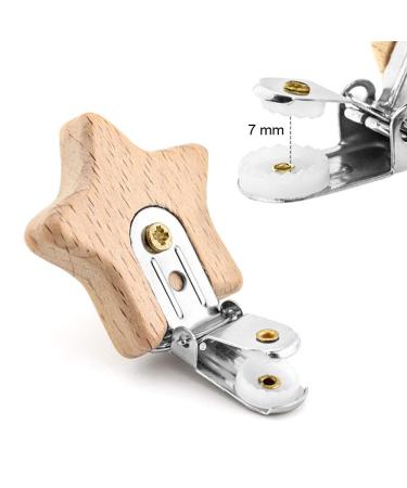 Ruby 6-Pack Natural Wood Pacifier Clips - Metal Animal Holder & Baby Accessories - Buy Online on GoSupps.com
