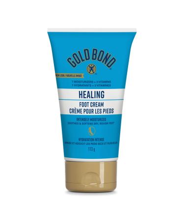 Gold Bond Healing Foot Cream 113g Tube Non-Greasy Moisturizing Foot Cream for Dry Cracked Feet and Heels With Jojoba Aloe and Vitamin A E and C