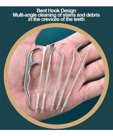 Stainless Steel Toothpick Set - Reusable Portable Metal Dental Picks for Travel Camping & Picnics (7 PCS - Buy Online on GoSupps.com