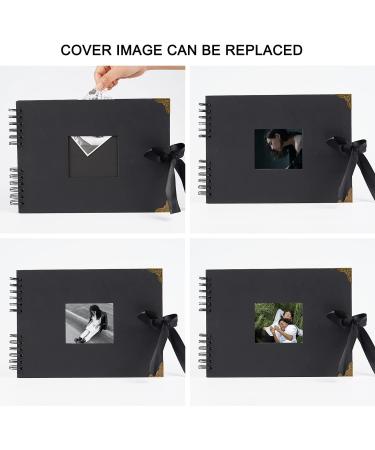 JMJE DIY Craft Paper Photo Album | Handmade Scrapbook Set for Wedding, Graduation, Travel | 80 Pages with Metal Pen | Black Window - Buy Online on GoSupps.com