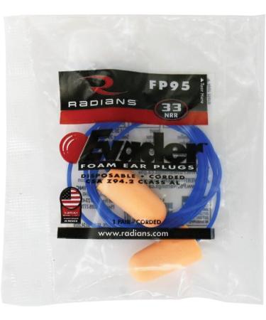Radians Evader 33 Disposable Foam Earplugs - Corded | Best Sound Protection for Noise Reduction | International Shipping Available - Buy Online on GoSupps.com