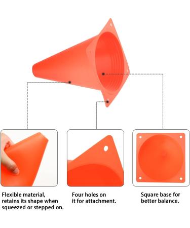 Ptaedex 7 Orange Cones - Set of 12 for Sports Training & Construction Themed Parties - Buy Online on GoSupps.com