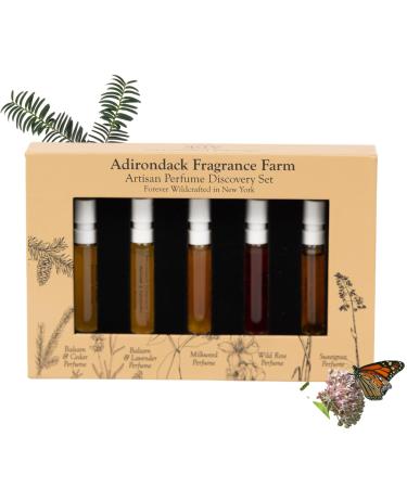 ADK Artisan Perfume Spray Discovery Set Included Balsam & Cedar Balsam & Lavender Milkweed Wild Rose Sweetgrass - Natural Hypoallergenic & Clean Perfume for Women & Men