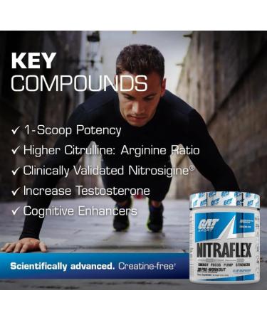 GAT-Sports Nitraflex Pre-Workout Powder | Increases Nitric Oxide Production Boosts Strength Energy Focus & Exercise Performance | 30 Servings (Fruit Punch) - Buy Online on GoSupps.com