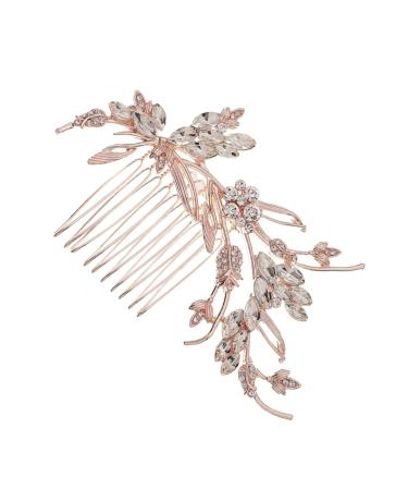 DOITOOL Bridal Comb Rhinestone Hair Comb Wedding Decorations for Ceremony Classical Pearl Trim Wedding Hair Accessories Hairpin Light Luxury Bridesmaid The Photo Zinc Alloy