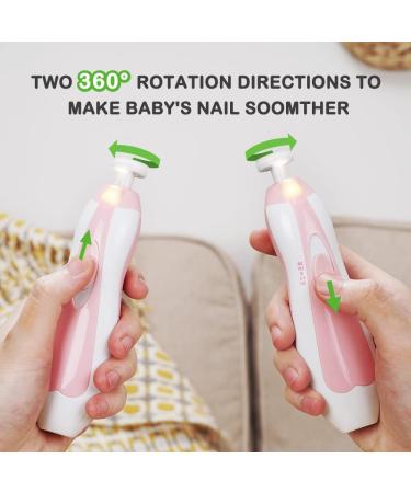 Haakaa Electric Baby Nail Trimmer Kit - 6 Grinding Heads, LED Light, Pink - Buy Online on GoSupps.com