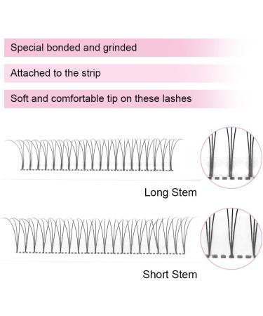 Short Stem 3D-C-0.07-9mm Pre Made Fan Eyelash Extensions - Russian Volume Lashes 0.07 0.10 | 9mm Lash Extensions - Buy Online on GoSupps.com