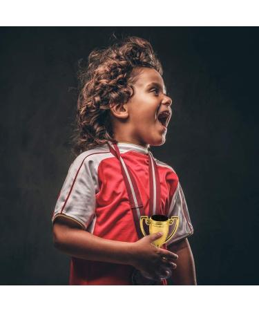 ArtCreativity Gold Plastic Trophies for Kids - Pack of 12 | 4 Inch Golden Colored Trophy Set for Football, Soccer, Baseball | Carnival Prizes and Party Favors for Boys and Girls - Buy Online on GoSupps.com