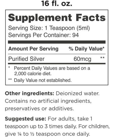 Optivida Health Colloidal Nano Silver Liquid 10PPM 16 Fl Oz - Immune Support & Healthy Immune System - All Natural SOL Liquid Solution - 1 Pack - Buy Online on GoSupps.com