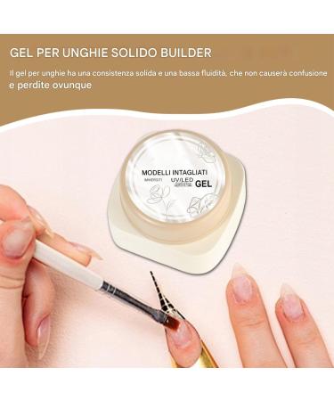 3D Nail Gel - White Carved Non Sticky Gel For Manicure | Solid 3D Nail Rt 5G | Salon Quick Dry Nail Design Supplies | Creative Nail Extension | - Buy Online on GoSupps.com