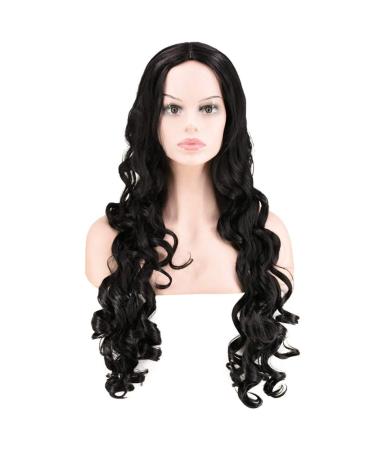 Wig Women Long Hair Black Cosplay Curly Women Synthetic Wavy Brazilian Long Hair 70s 50s 80s 60s