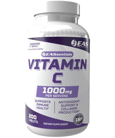 EAS Vitamin C 1000mg | Supports Immune Health & Collagen Production | High Potency Antioxidant Support | Better Absorption with Cyclosome Delivery | 200 Tablets