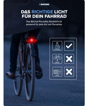 B chel LED Bicycle Luggage Rack Light | STVZO Approved Rear Taillight for Dynamo & E-Bike | Compact 11.69 x 5.02 x 1.79 cm - Buy Online on GoSupps.com