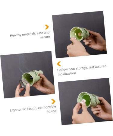 Clispeed Moxibustion Pot - Portable Ceramic Cone Holder for Moxa Healing | Home Tools for Moxibustion Sticks - Set of 2 (12.5x7cm) - Buy Online on GoSupps.com