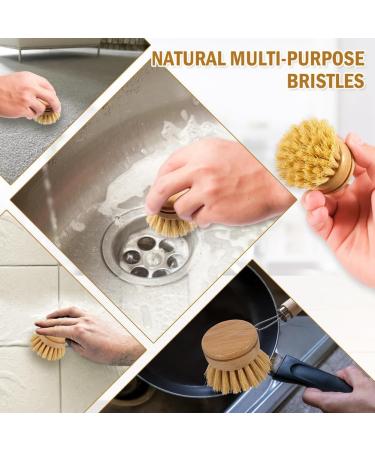 tibiu 6Pcs Soft Sisal Bristle Dish Natural Washing Brush Eco-Friendly Washing Up Brush Replacement - Buy Online on GoSupps.com