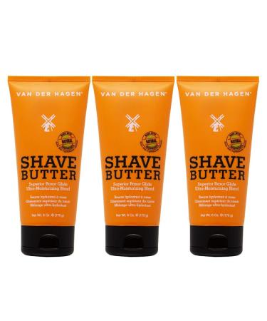 Van Der Hagen Shave Butter- Best Shave 3 pack (6 oz/tube) 6 Ounce (Pack of 3)
