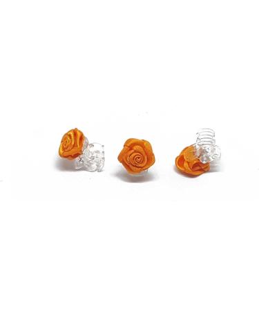5 Orange Rose Hair Clips - Bridal Accessories | Elegant Floral Hair Clips for Weddings - Buy Online on GoSupps.com