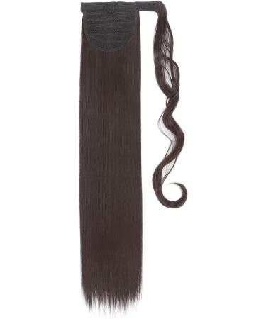 S-noilite Trendy 26"(66cm) Straight Wrap around Ponytail Clip in Hair Extension Strap Pony Tail Hairpiece Long Popluar Style Dark Brown Dark Brown 26 Inch - Buy Online on GoSupps.com