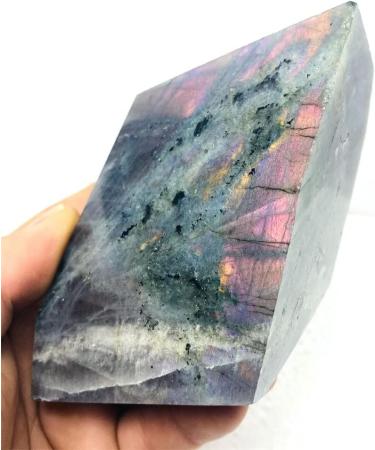 Purple Labradorite Moonstone Polyhedral Gemstone Spiritual Crystal Home Decoration and Witchcraft Gift - (Color: Weight 532g) Obelisk - Buy Online on GoSupps.com