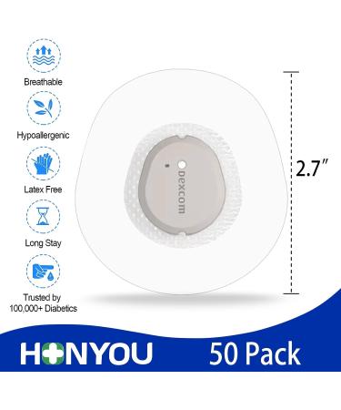 G7 Adhesive Patches Waterproof CGM Protection 50 Pack - Transparent Dexcom Overpatch - Hypoallergenic Pre-Cut Adhesive Tape - 10 Days Wear - 50 Count - Buy Online on GoSupps.com