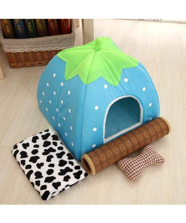 Guinea Pig Bed Guinea Pig House Strawberry Indoor Guinea Pig Cage Hideout Small Animal Beds Guinea Pig Hideaway for Hamster Chinchilla Ferret Hedgehog Rabbit Gerbil Blue - Buy Online on GoSupps.com