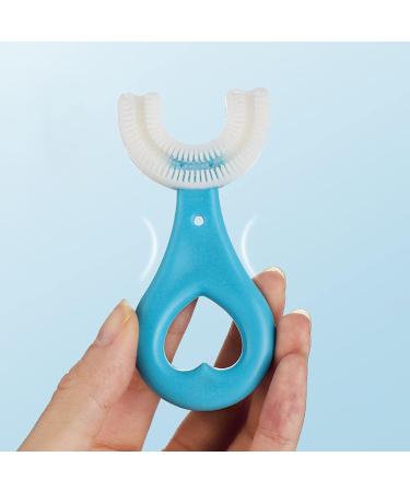 Buy All-Round Blue U-Shaped Toothbrushes for Kids | Silicone Bristles for Gentle Gum Massage | International Shipping Available - Buy Online on GoSupps.com