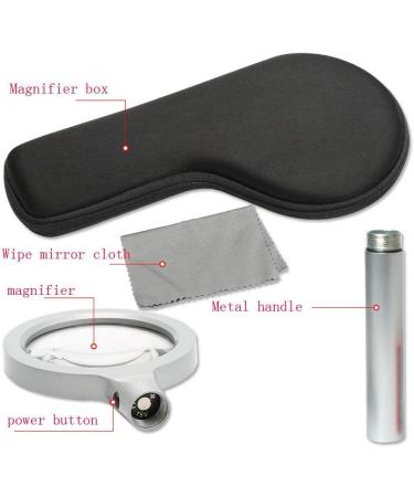 Glass with 12 LED Lights 3X Handheld Illuminated Magnifier Super High Clarity Lightweight 90mm Distortion-Free Illuminated Magnifier with Glass Lens Made in China - Buy Online on GoSupps.com