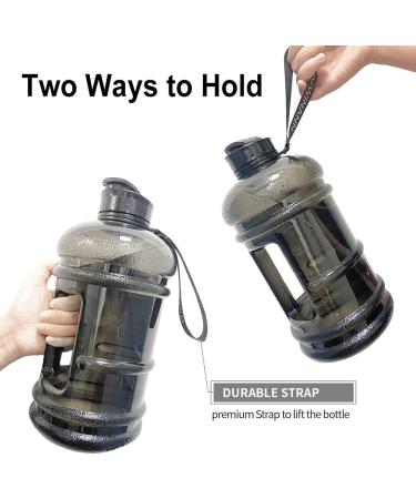 RICWINANN 2.2L Large Sport Water Jug - Leakproof BPA-Free Bottle for Camping, Fitness, and Outdoor Activities (Black) - Buy Online on GoSupps.com