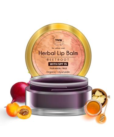 Herbal Beetroot Lip Balm For Dry Damaged and Chapped Lips | An Ayurvedic Lip Moisturizer LipBalm Enriched with Cocoa Butter Shea Butter & Essential Oils (Paraben-free) - 5 gm