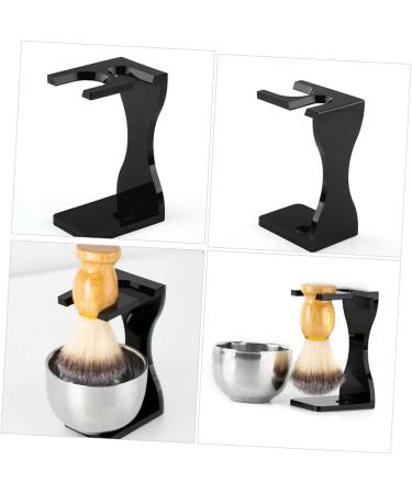 minkissy Shaving Stands Beard Brush Holder Acrylic Safety Razor Stand for Desk Home Bathroom Travel Black - Buy Online on GoSupps.com